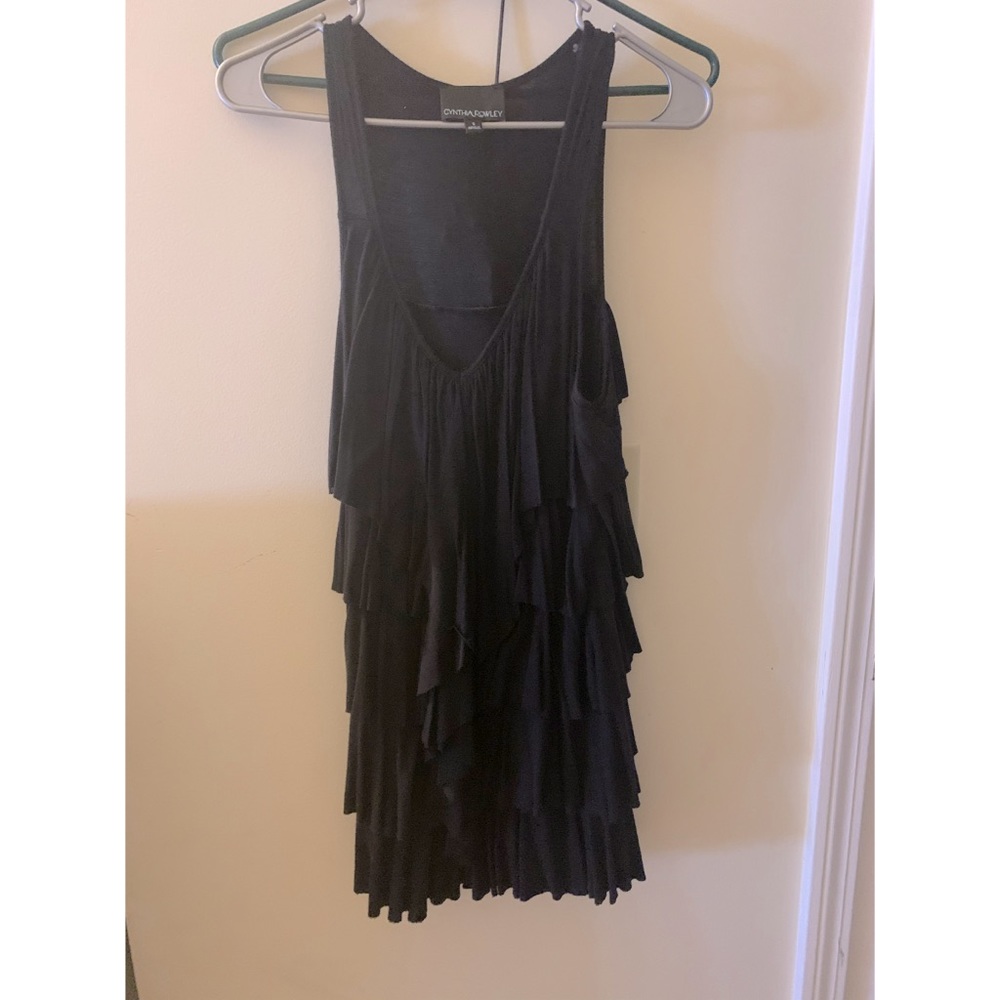 Cynthia Rowley black ruffle dress